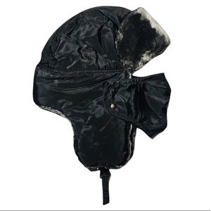 Trapper Russian Black Hat w/Face Mask Windproof OS